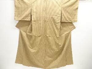 未使用品　縞織出し手織り紬着物